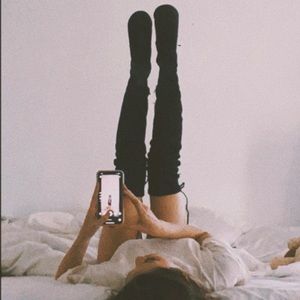 Thigh high boots suede